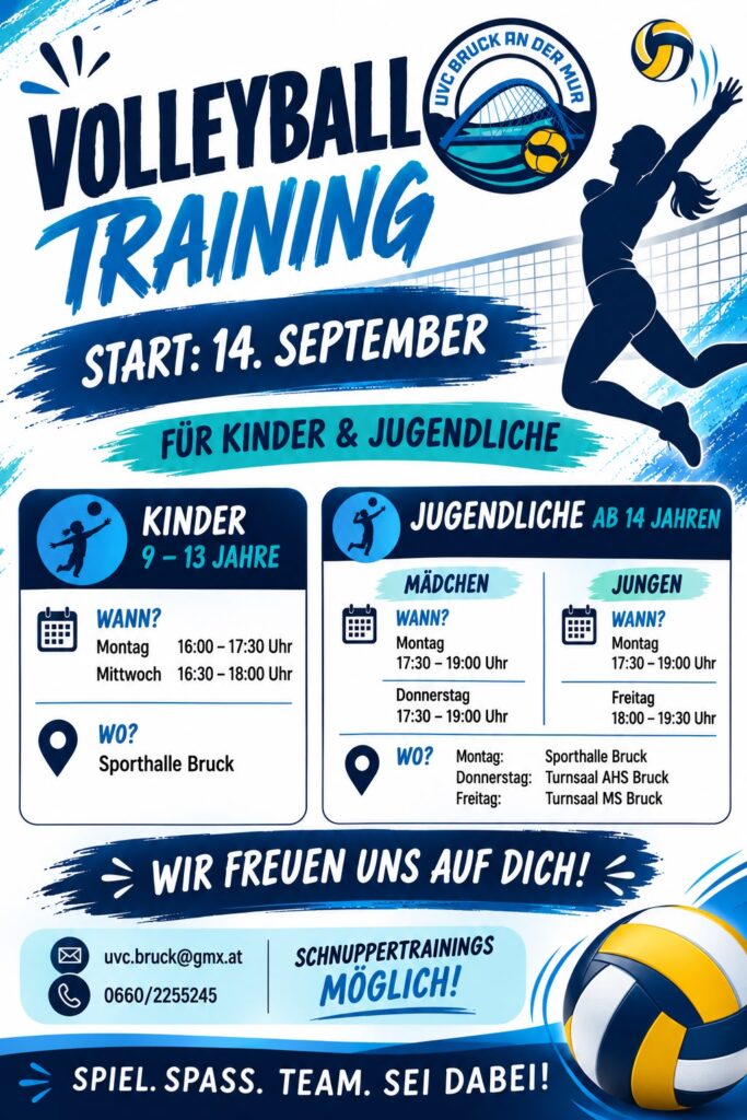 UVC Bruck Flyer Jugend Training